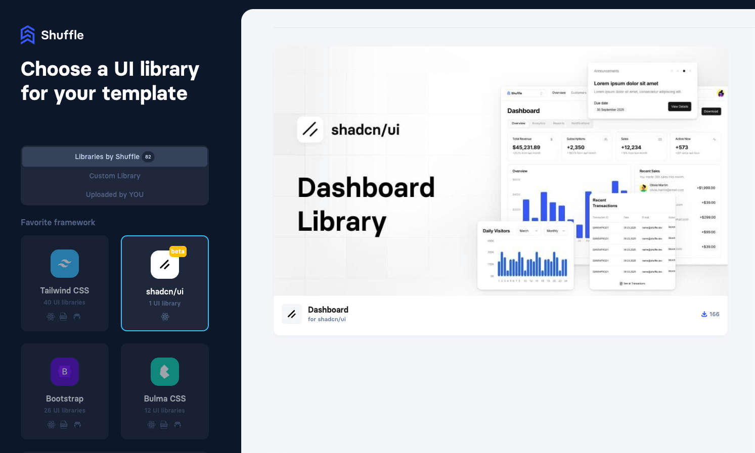 shadcn/ui support