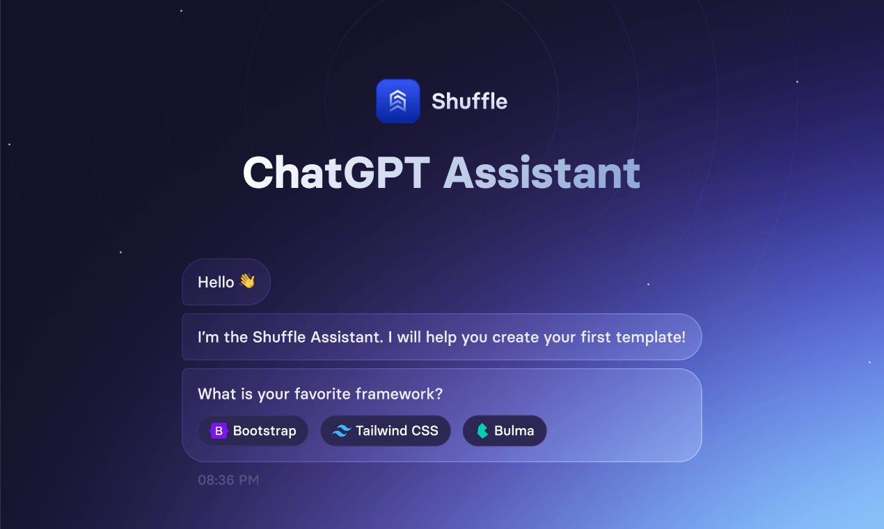 Chat-based template builder fuelled by AI